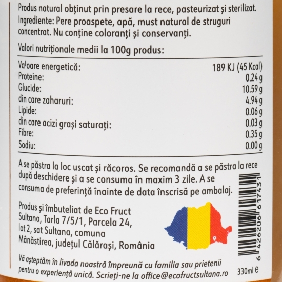 Nectar de pere fără zahăr adăugat 0.33l