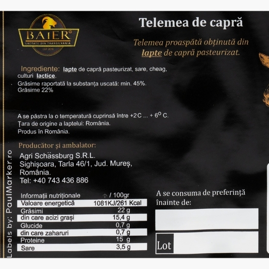 Telemea de capră 22%, 300g