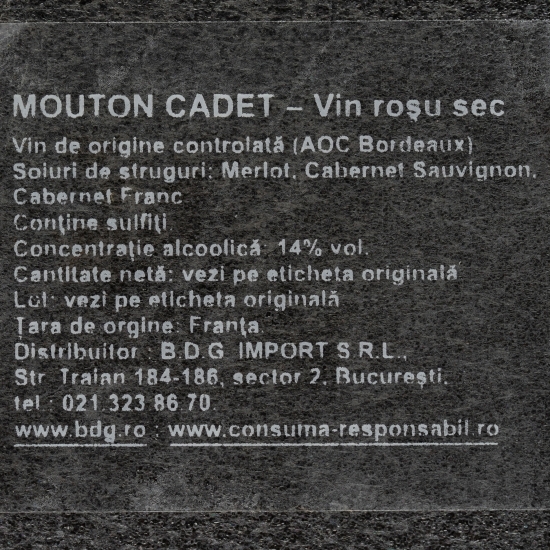 Vin roșu sec, 14%, 0.75l