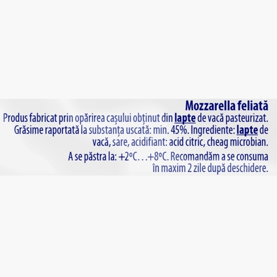 Mozzarella feliată Fresh 300g