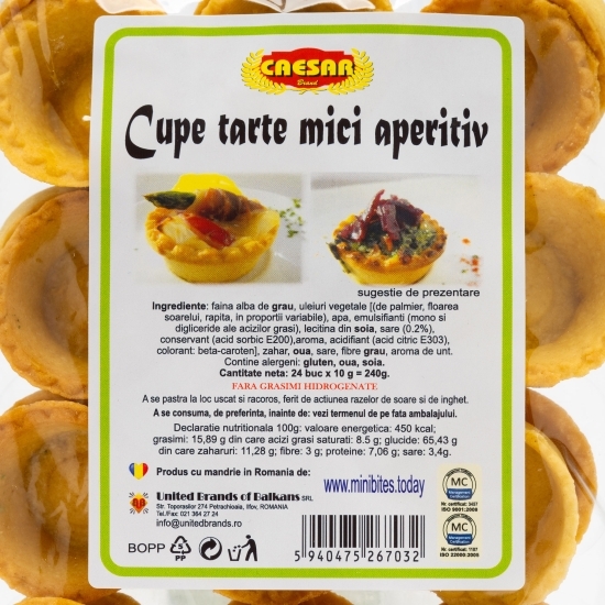 Cupe tarte mici aperitiv 24x10g