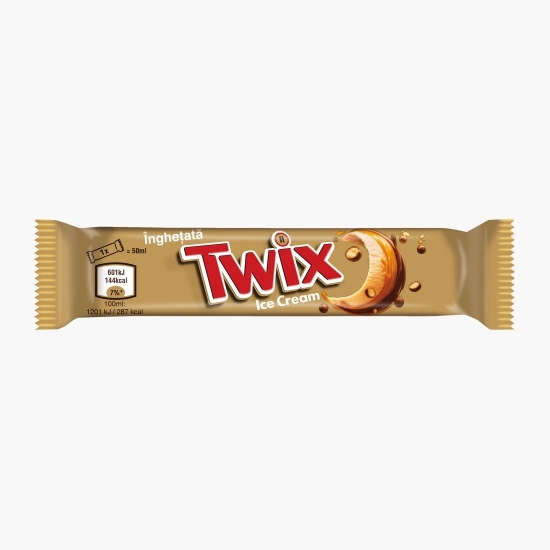 Înghețată cu lapte, caramel și bucăți de biscuit cu glazură de cacao, Twix 50ml