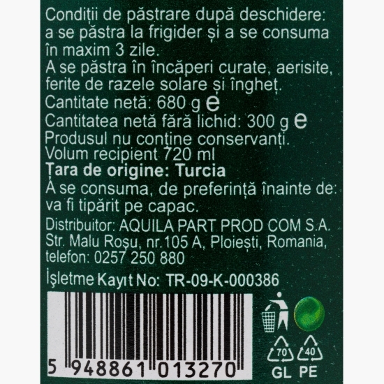 Gogoșari sferturi în oțet, cu îndulcitor 720ml