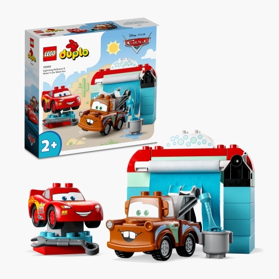 Distracție la spălătorie cu Fulger McQueen și Bucșă, 10996 Duplo, +2 ani