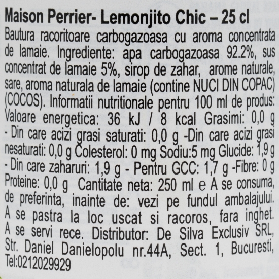 Cocktail fără alcool Lemonjito doză 0.25l