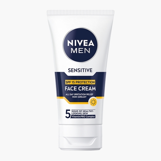 Cremă de față pentru bărbați Nivea Sensitive SPF15, 75ml