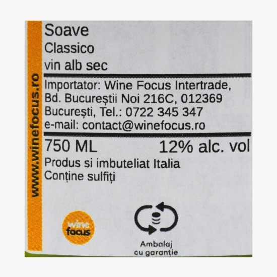 Vin alb sec Garganega, Terbbiano, Soave Classico, 12%, 750ml