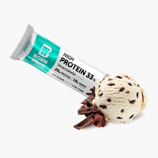 Baton proteic cu stracciatella Keto, fără zahăr adăugat 2х30g