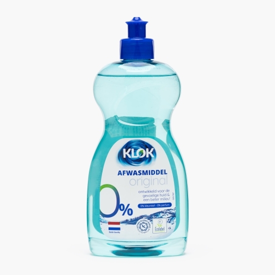 Detergent lichid pentru vase, 0% parfum, 0% coloranți, 0.5l