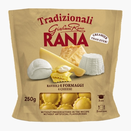 Paste proaspete Ravioli umplute cu 4 tipuri de brânză 250g