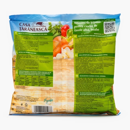 Amestec de legume pentru ciorbă de fasole albă, boabe, 400g