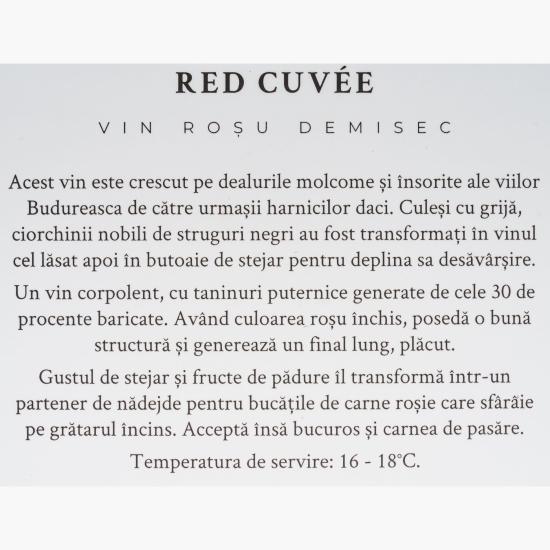 Vin roșu demisec cuvée, 13.5%, bag in box 2l