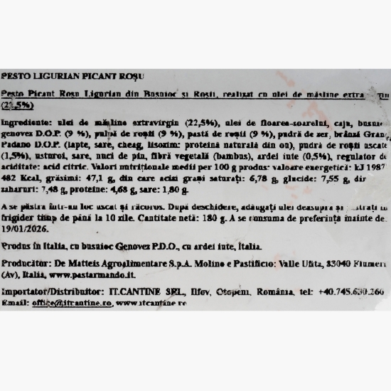 Pesto picant roșu all'arrabbiata 180g