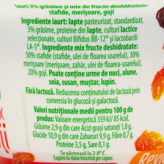 Iaurt natur + mix goji 158g