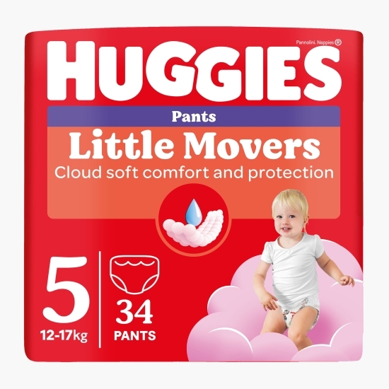 Chiloței Little Movers Jumbo (nr. 5) Girl, 12-17 kg, 34 buc.