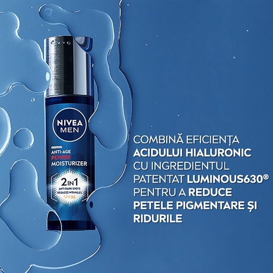 Cremă de față Men Anti-Age Power 2în1 cu Acid Hialuronic și Luminous630, 50ml