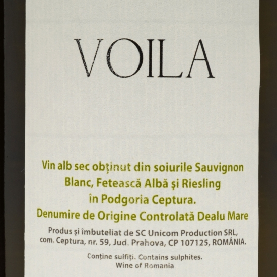 Vin alb sec Sauvignon Blanc & Fetească Albă & Riesling Italian, 13.5%, 0.75l