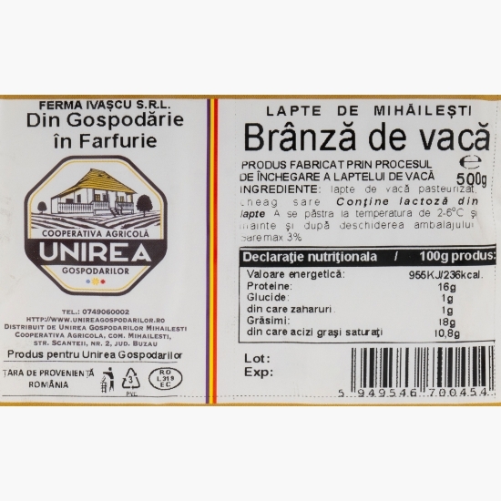 Brânză de vacă 500g