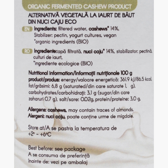 Băutură vegetală eco Mon'yurt Classic din nuci caju 200g