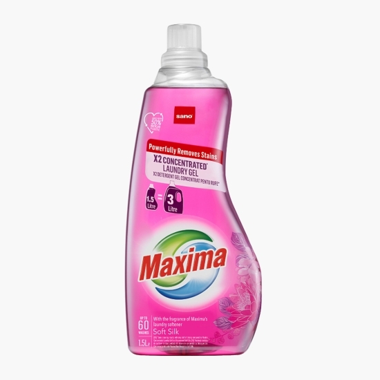 Detergent de rufe lichid gel Maxima Soft Silk, 60 spălări, 1.5l