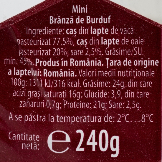 Mini brânză de burduf cu gust blând 240g