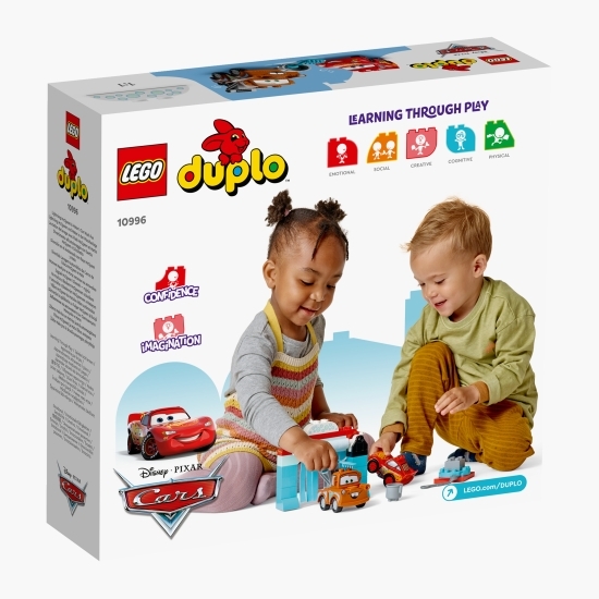 Distracție la spălătorie cu Fulger McQueen și Bucșă, 10996 Duplo, +2 ani