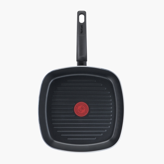 Tigaie grill Simple Cook, 26x26cm, Thermo-Signal, înveliș antiaderent din titan