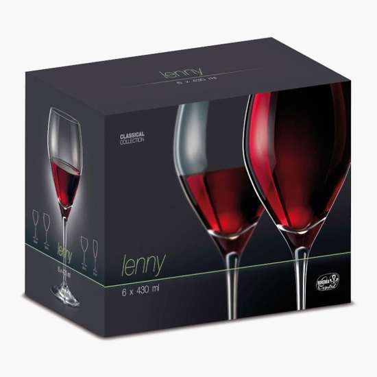 Set 6 pahare vin Bohemia Lenny, cristalin, 430 ml