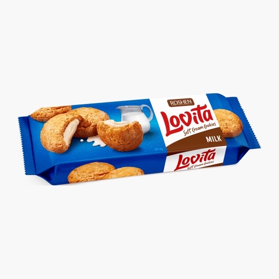 Biscuiți cu umplutură de lapte Lovita 127g