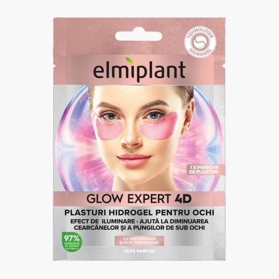 Plasturi hidrogel pentru ochi cu efect de iluminare Glow Expert 4D, 1 pereche