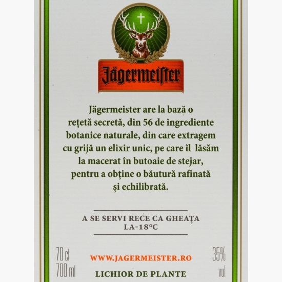 Jagermeister 35% alc., 0.7l + 2 pahare