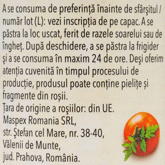 Roșii cuburi în suc de roșii 400g