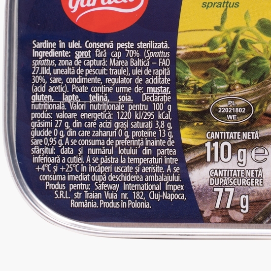 Sardine în ulei 110g