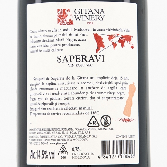 Vin roșu sec, 14.5%, 0.75l