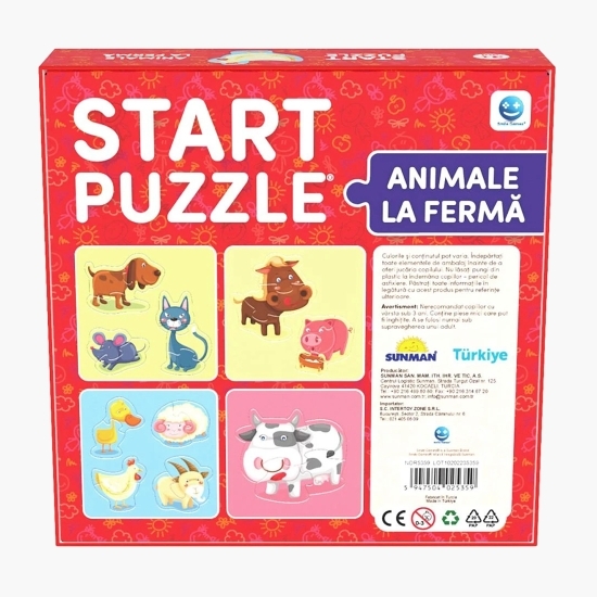 Start puzzle Animale la fermă, 3+ ani