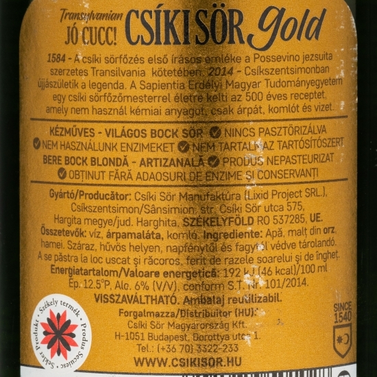 Bere Transylvanian Gold sticlă 0.5l