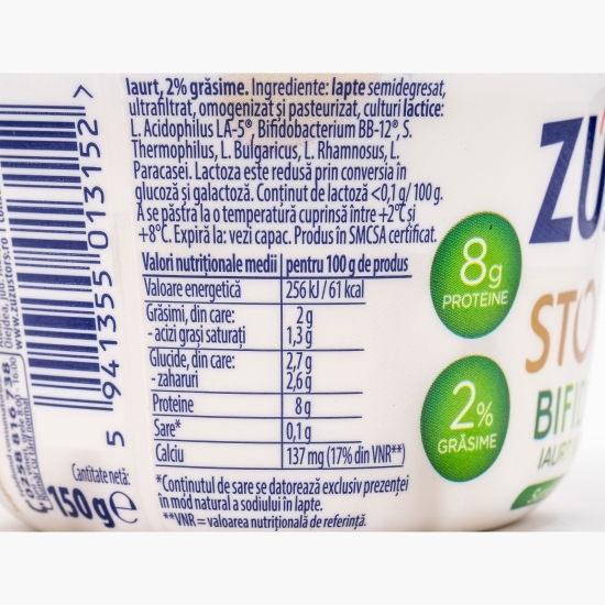 Iaurt natural 2% grăsime Bifidus 150g