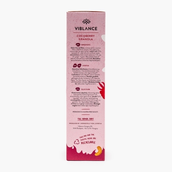 Granola Cocoberry cu zmeură și caju, fără gluten 275g