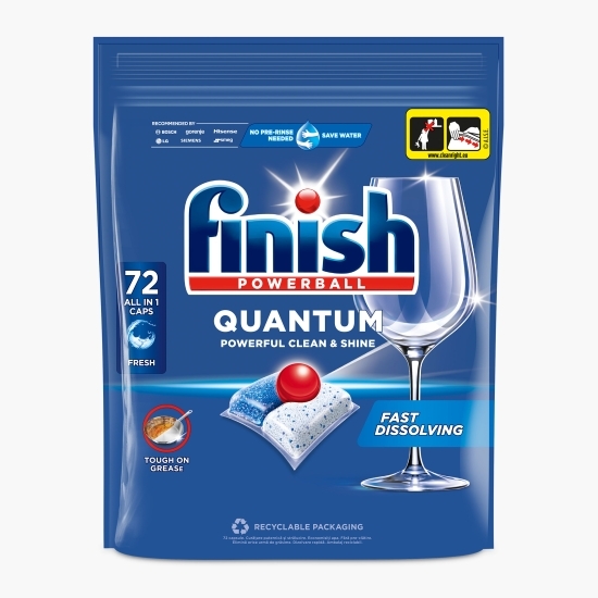 Detergent capsule pentru mașina de spălat vase Fresh Quantum, 72 spălări