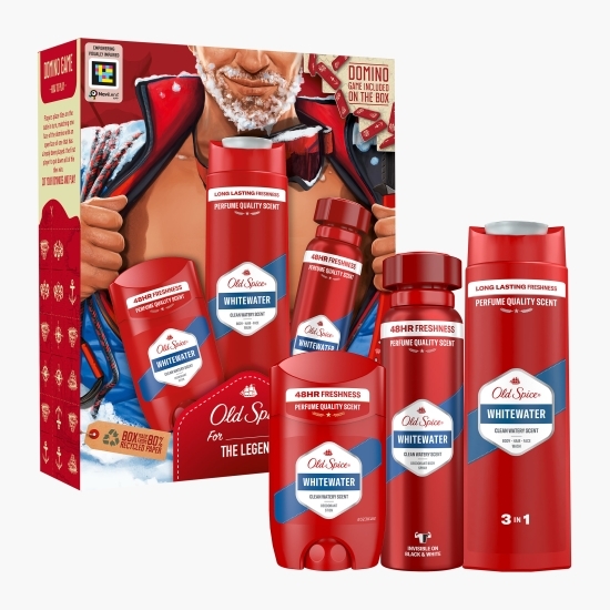 Set cadou Alpinist Whitewater: gel de duș 250ml + deodorant stick 50ml + deodorant spray 150ml