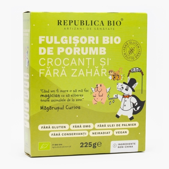 Fulgișori eco de porumb crocanți, fără gluten, fără zahăr 225g