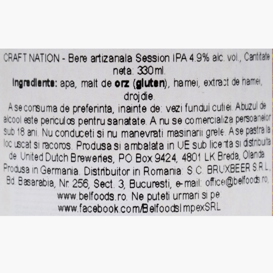 Bere artizanală Session IPA 4.9% alc. doză  0.33l 