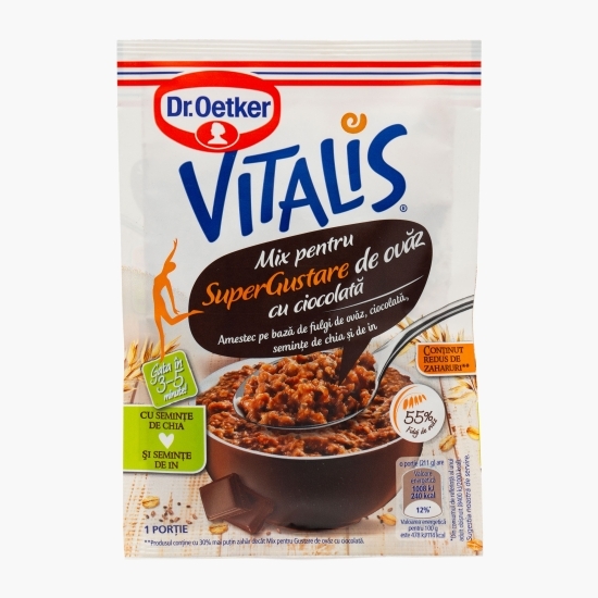 Mix pentru super gustare de ovăz Vitalis cu ciocolată neagră 61g