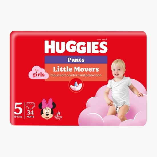 Chiloței Little Movers Jumbo (nr. 5) Girl, 12-17 kg, 34 buc.