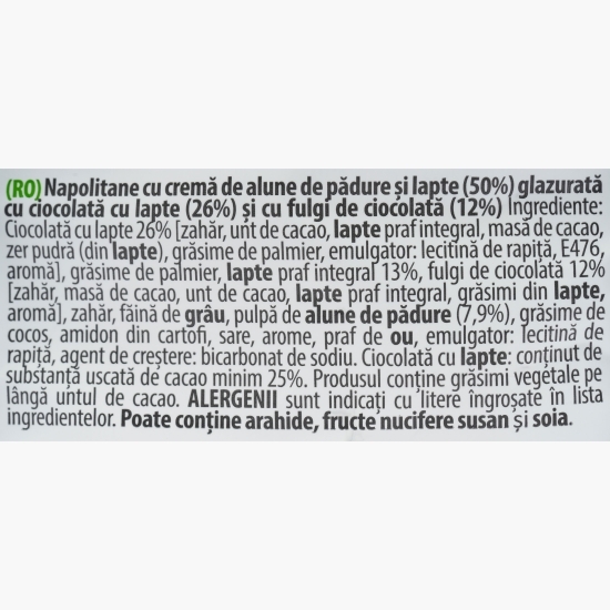 Napolitane glazurate cu cremă de alune Happy Nero 140g