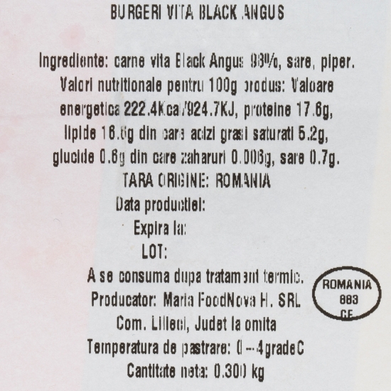 Burger de vită Angus 300g