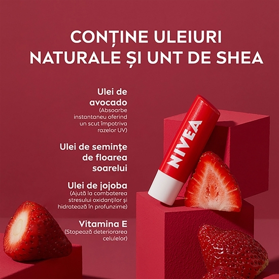 Balsam de buze Lip Care Strawberry Shine, 4.8g