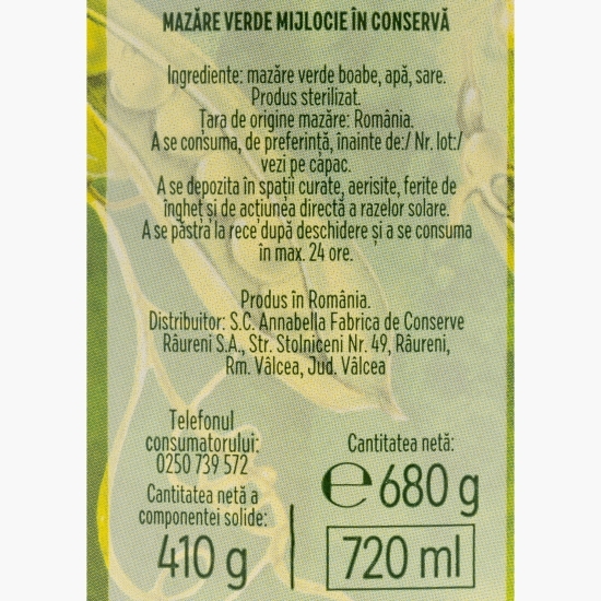 Mazăre mijlocie de grădină 680g