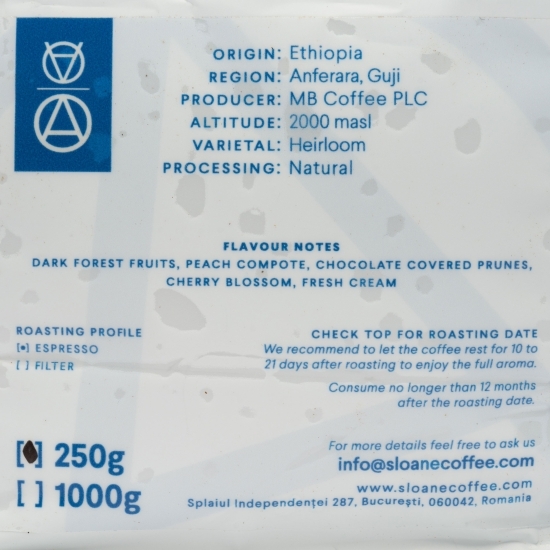 Cafea de specialitate boabe Ethiopia Anferara 250g