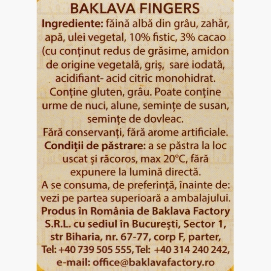 Baklava Fingers cu fistic și cacao 250g